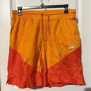Nike Bright Orange and Red Sports Shorts